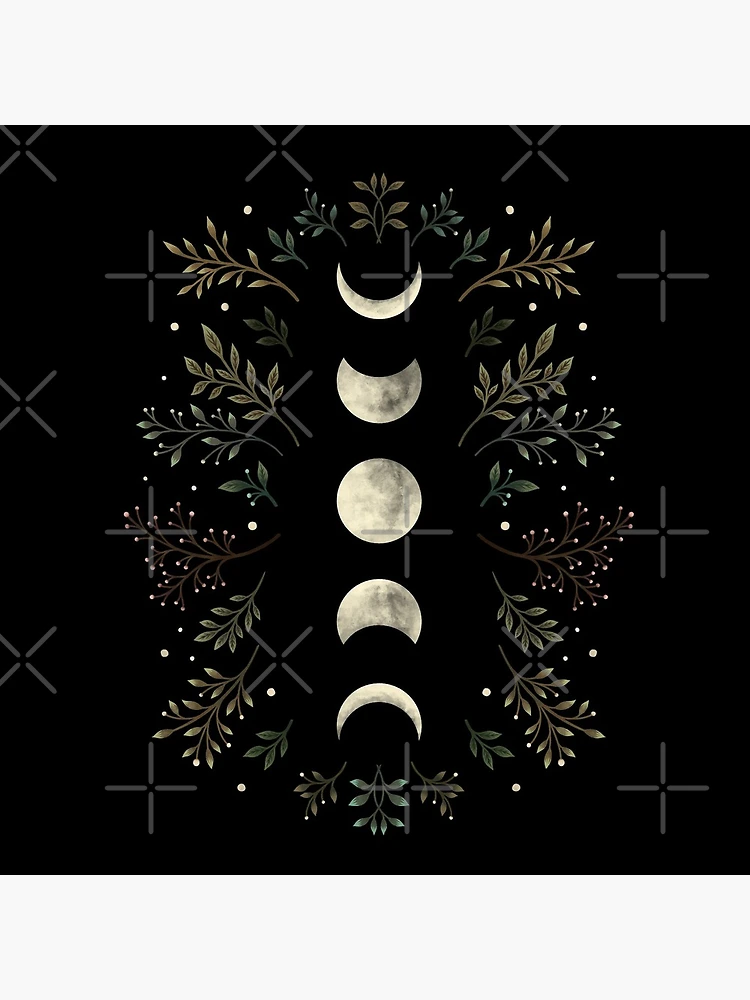 Imagen 5 de 5, Bloque acrílico con la obra Jardín iluminado por la luna, verde oliva, diseñada y vendida por episodicDrawing.