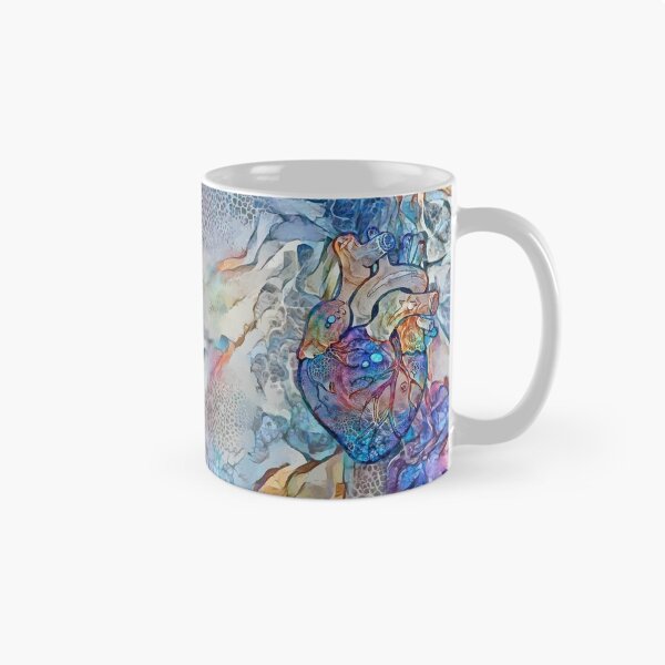 Item preview, Human heart illustration, mosaic seabed colorfull, anatomy art designed and sold by Collagedream.