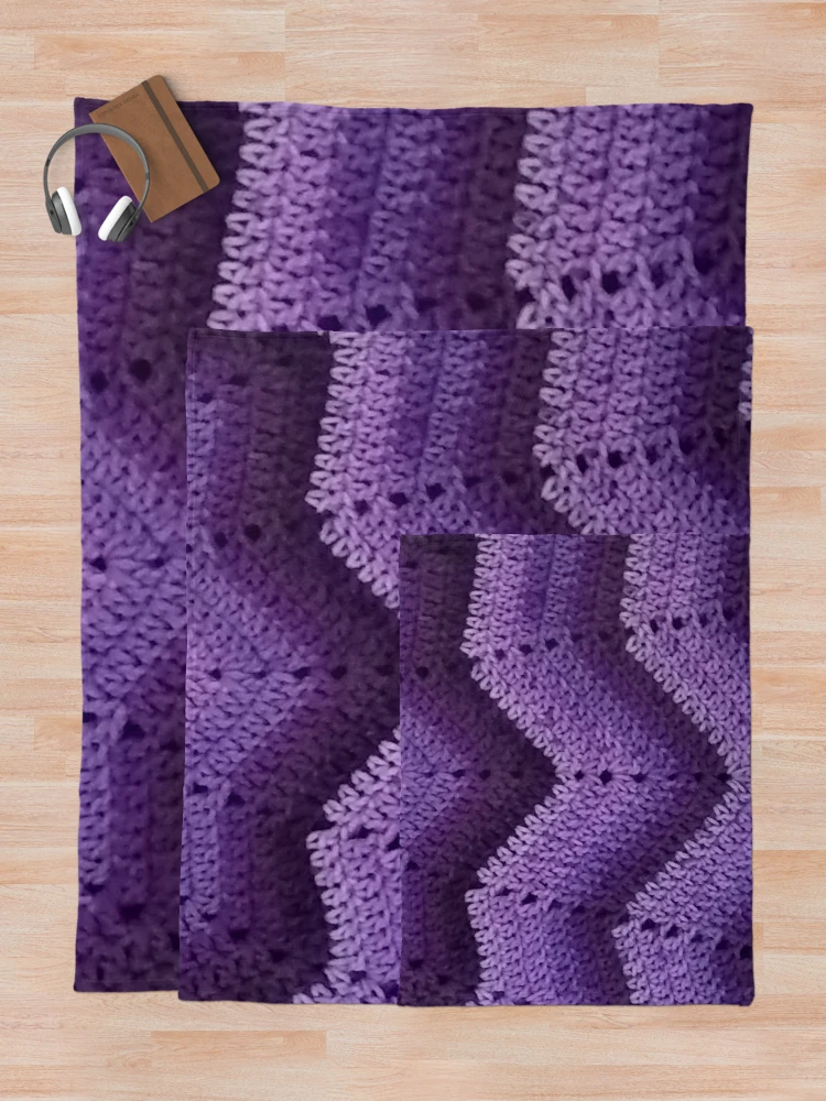 Thumbnail 5 of 6, Throw Blanket, Purple Ripple Crochet designed and sold by magicbyrc.