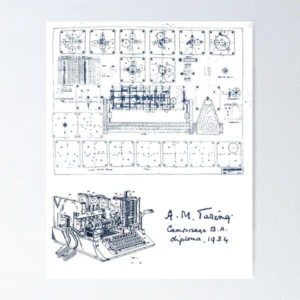 Item preview, Plano de la máquina de Alan Turing designed and sold by SamLynskey.