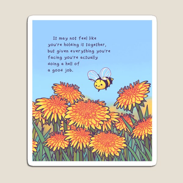 Item preview, "Buen trabajo, abeja diente de león" designed and sold by thelatestkate.