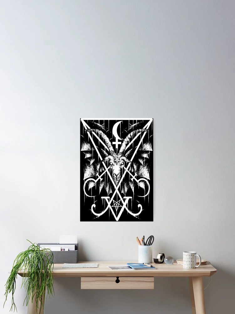 Thumbnail 2 of 3, Poster, SIGIL OF LUCIFER AND BAPHOMET designed and sold by Lucifers Workshop.