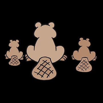Artwork thumbnail, Beaver Mom & Babies by nastogy