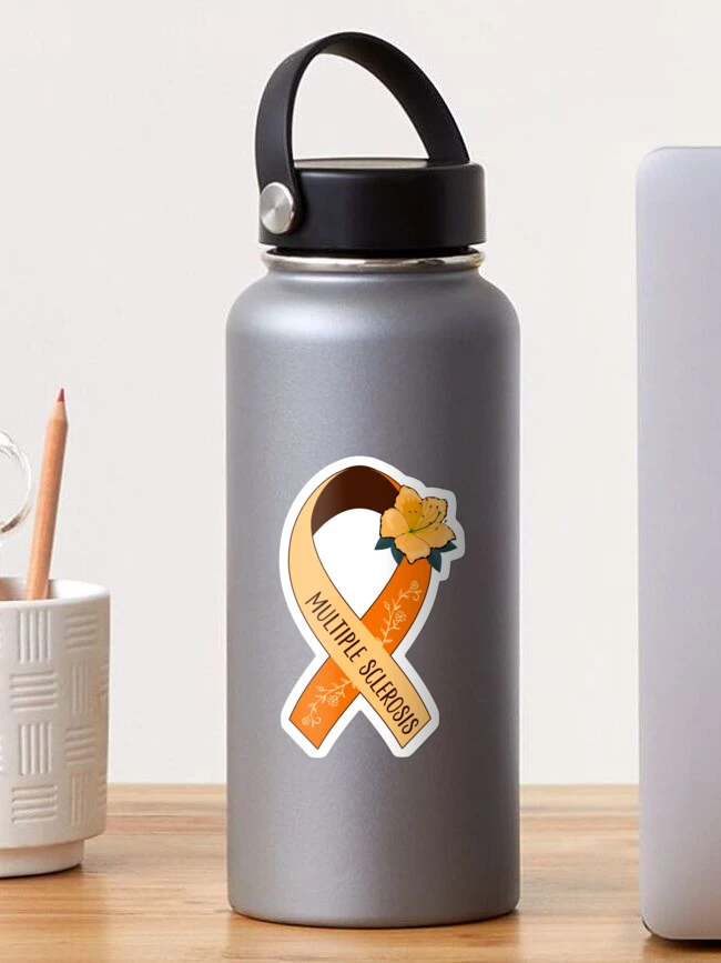 Thumbnail 1 of 3, Sticker, Multiple Sclerosis Awareness, Multiple Sclerosis Ribbon designed and sold by AnsDesigns.