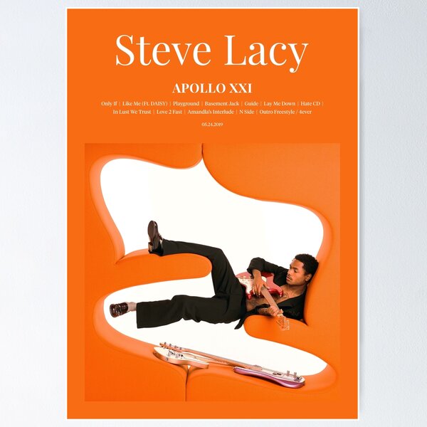 Aperçu de l'œuvre Affiche de couverture de l'album de musique Apollo XXI (2019) de Steve Lacy créée et vendue par TamDigitalPrint.