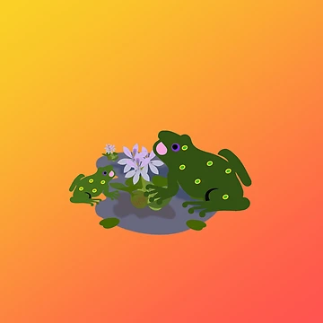 Artwork thumbnail, Two frogs on lilly pad by Tramontane Designs