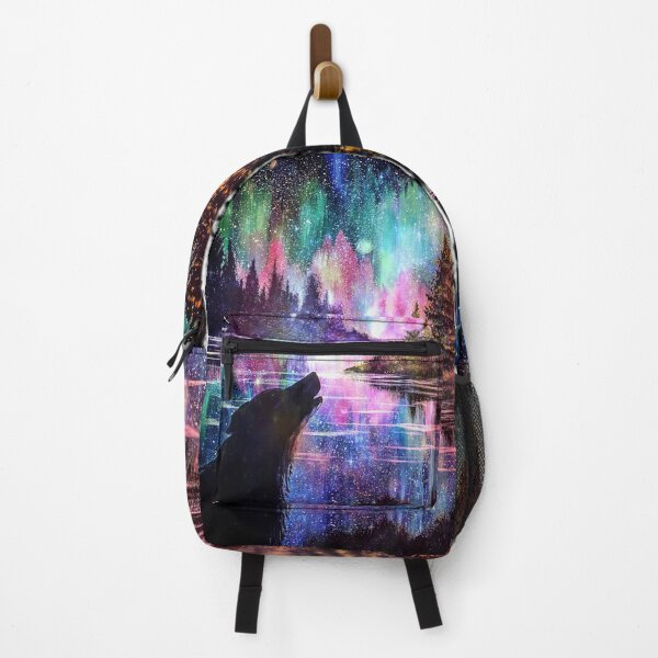 Aperçu de l'œuvre Loup hurlant Aurora Galaxy créée et vendue par SistersInArtN.
