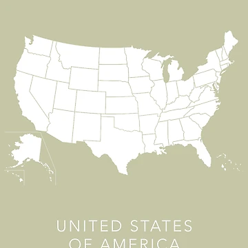 Artwork thumbnail, Map of the USA by By-Danni-Marie