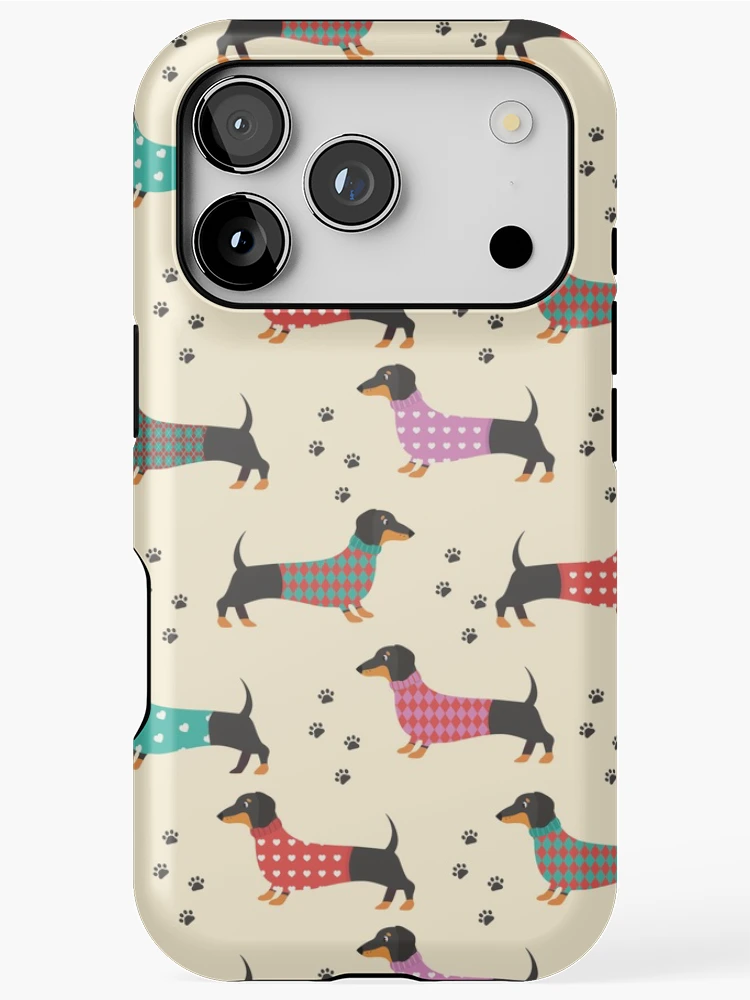 Thumbnail 1 of 4, iPhone Case, Dachshund, Dackel - Seamless Pattern designed and sold by H-W-Design.