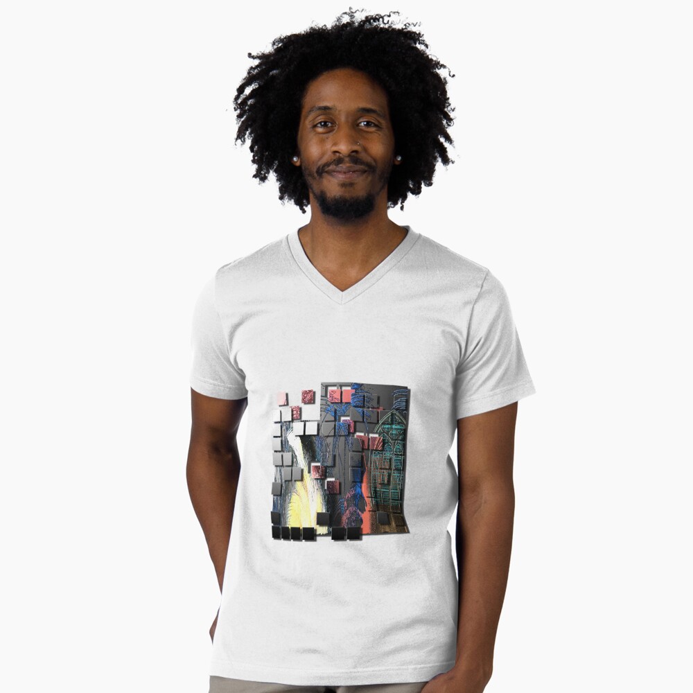Vista previa del artículo con la obra «Camiseta de cuello en V», diseñado y vendido por Paszkan.