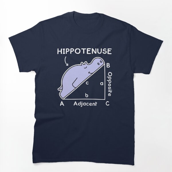 Aperçu de l'œuvre Math Pun. Hypoténuse. Blague Hippoténuse créée et vendue par TashaVector.