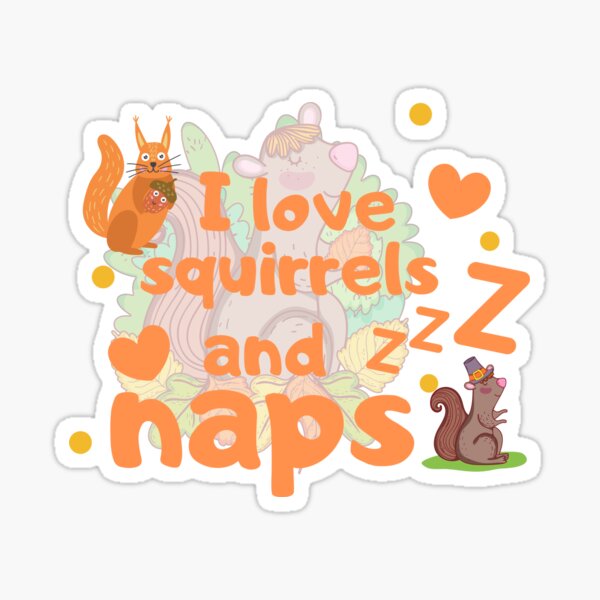 Artikelvorschau, Ich liebe Eichhörnchen und Nickerchen -Funny Squirrel Lover Design- entworfen und verkauft von Red-ElYoubi.