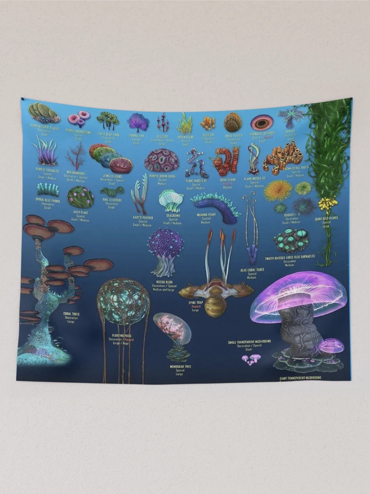 Thumbnail 2 of 3, Tapestry, SUBNAUTICA Plant Life designed and sold by NoBox-Supreme.