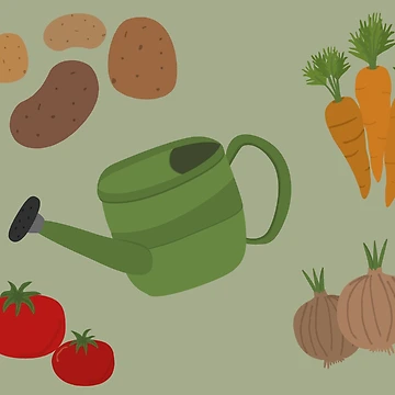 Artwork thumbnail, Garden Vegetables, Vegetable Patch by SparkPrintsandDesigns