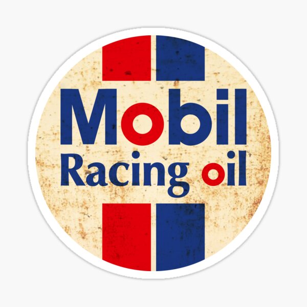 Artikelvorschau, Mobil Racing Oil – Retro-Logo-Abzeichen entworfen und verkauft von peterpaz.