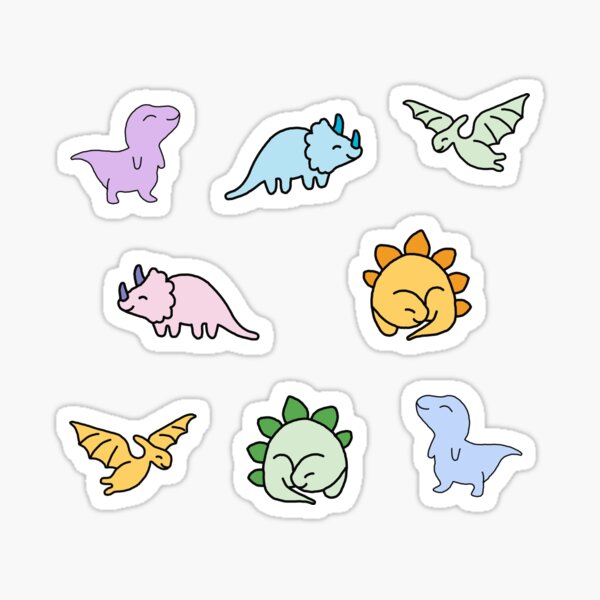 Aperçu de l'œuvre Pack de petits dinosaures mignons créée et vendue par Hedda Young.