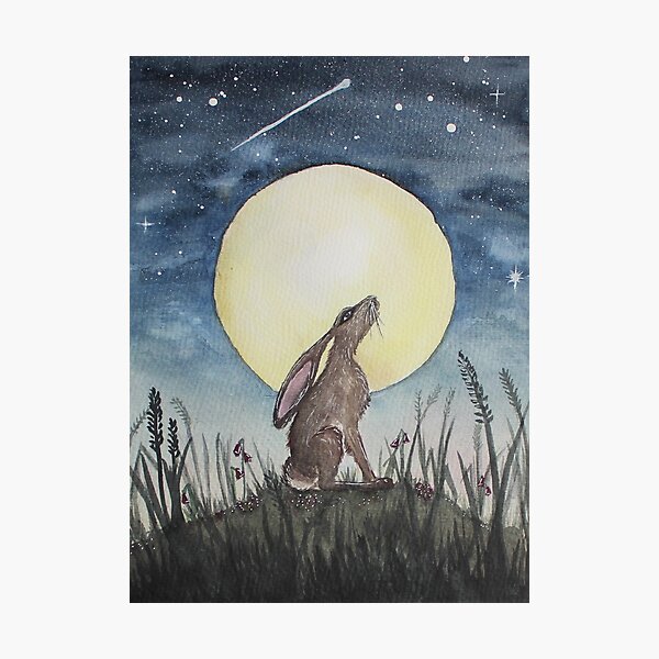Aperçu de l'œuvre Lièvre regardant la lune - La comète de Pete. créée et vendue par MrsWolfe2U.