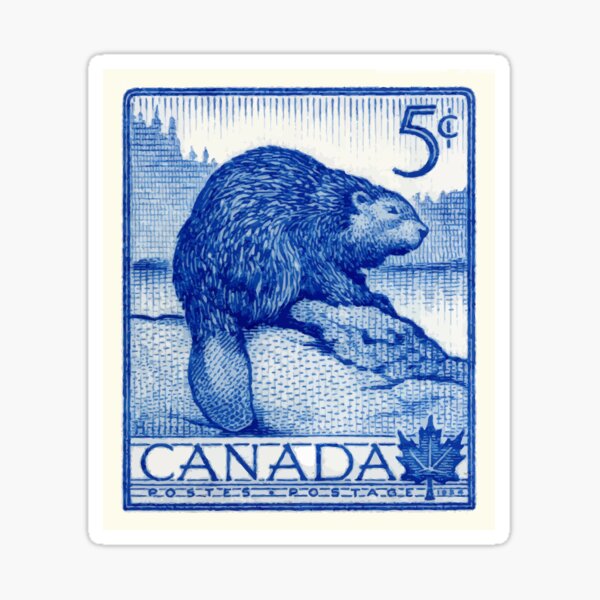 Aperçu de l'œuvre Timbre-poste Vintage 1954 Canada Beaver créée et vendue par retrographics.