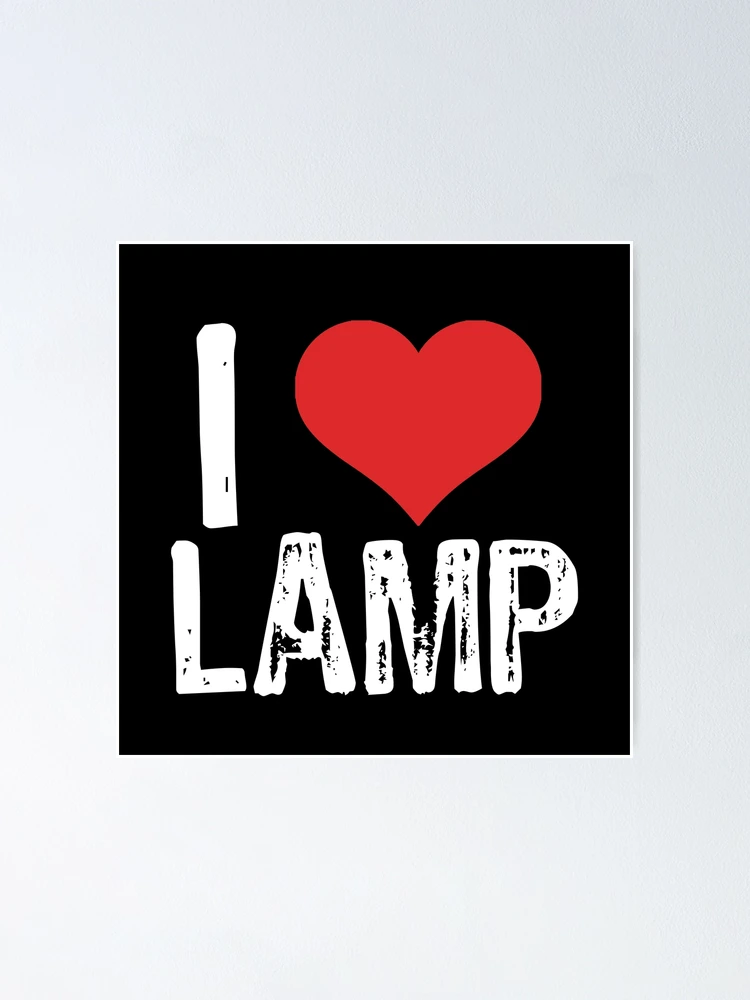Aperçu 1 sur 3. Poster avec l'œuvre J'aime la lampe créée et vendue par The "I Love Everything" Shop.