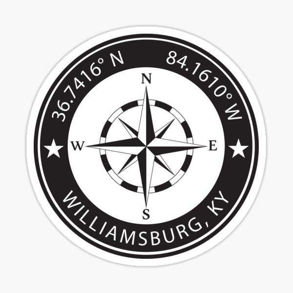 Aperçu de l'œuvre Coordonnées géographiques de Williamsburg, Kentucky créée et vendue par TeeOhGraphics.