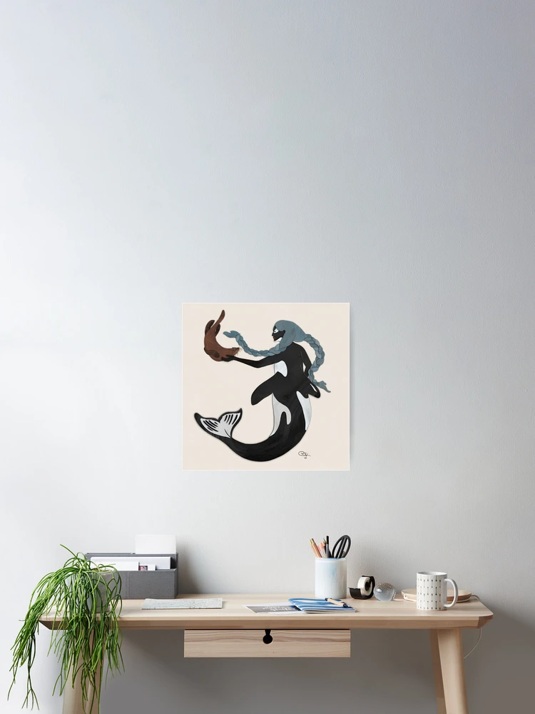 Thumbnail 2 of 3, Poster, Orca Mermaid designed and sold by KelleyKath.