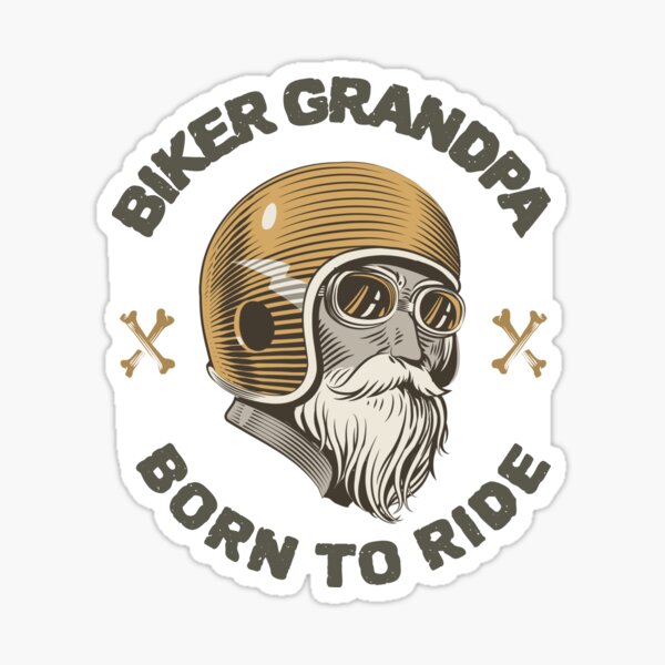 Artikelvorschau, Biker Opa Motorrad Großvater Sticker entworfen und verkauft von billyperks.