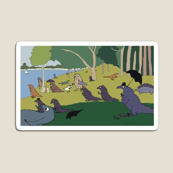Artikelvorschau, Ein prähistorischer Nachmittag auf der Insel La Grande Jatte entworfen und verkauft von Vincent Briggs.