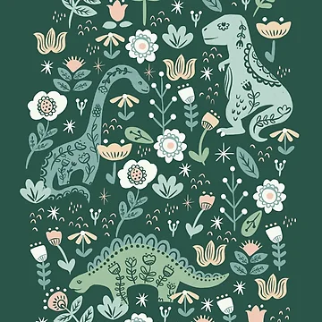 Imagen de la obra Dinosaurio floral popular de latheandquill