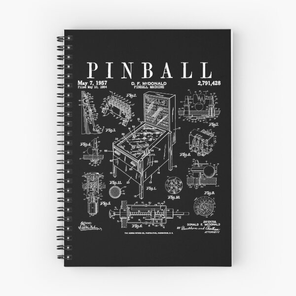 Item preview, Pinball Arcade Gaming Machine Vintage Gamer Patent Print designed and sold by GrandeDuc.