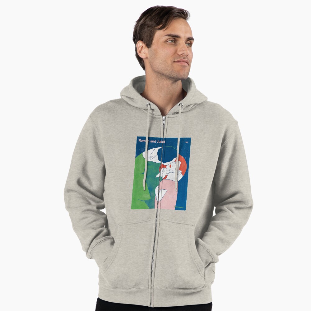 Vista previa del artículo con la obra «Sudadera con capucha y cremallera», diseñado y vendido por RedHillPrints.