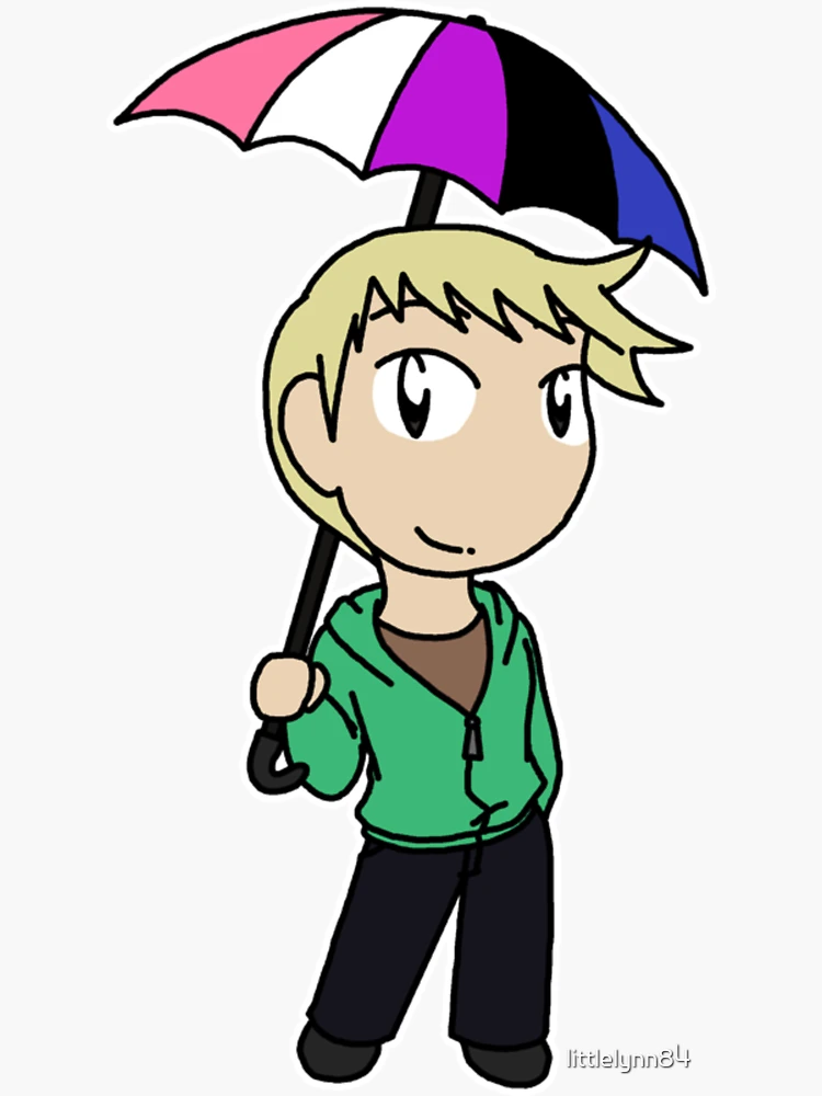 Aperçu 3 sur 3. Sticker avec l'œuvre PLUIE - Chibi Ky 1 créée et vendue par littlelynn84.