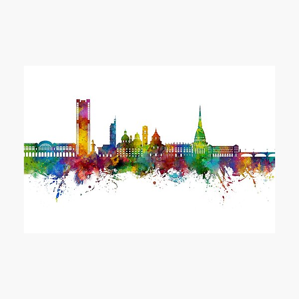 Aperçu de l'œuvre Turin Italy Skyline créée et vendue par ArtPrints.