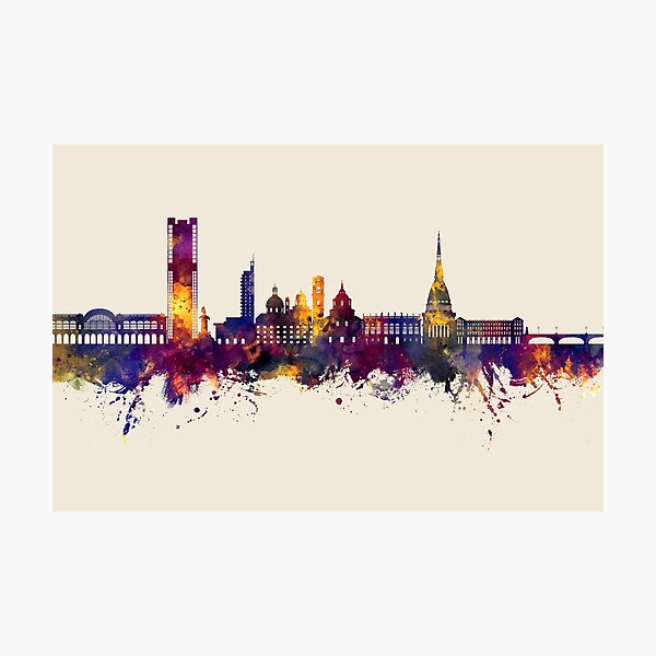 Aperçu de l'œuvre Turin Italy Skyline créée et vendue par ArtPrints.