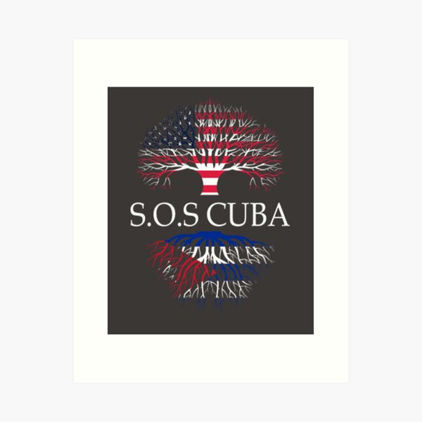 Aperçu de l'œuvre Drapeau Sos Cuba créée et vendue par SouthernYall.