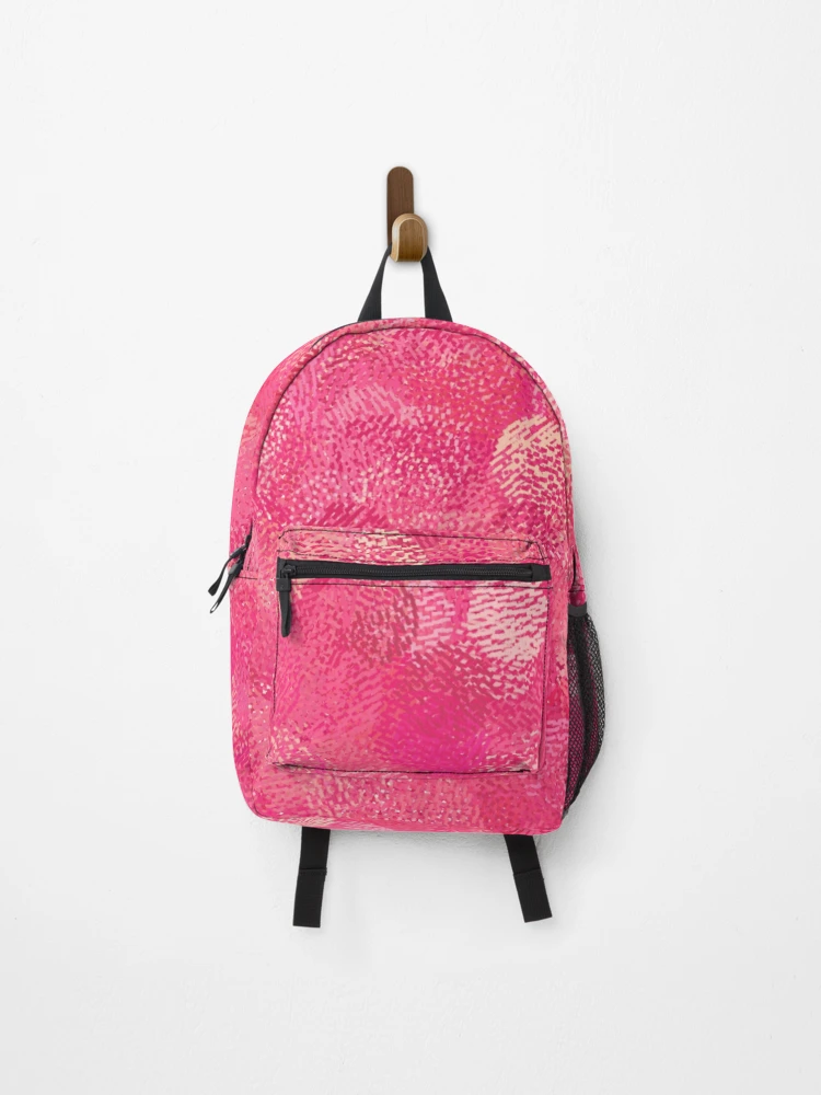 Thumbnail 1 of 3, Backpack, Pink Brush Abstract Circle Pattern designed and sold by ColorPopArtBoutique.