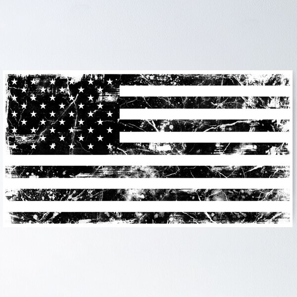 Item preview, Bandera estadounidense desgastada (negra) designed and sold by zingarostudios.