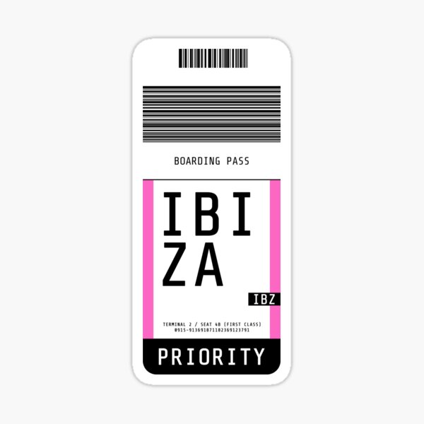 Artikelvorschau, Ibiza-Bordkarte IBZ (Pink) entworfen und verkauft von lukassfr.