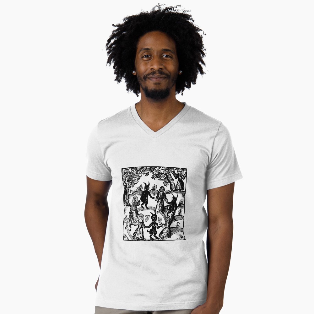 Vista previa del artículo con la obra «Camiseta de cuello en V», diseñado y vendido por TheWhiteBear.