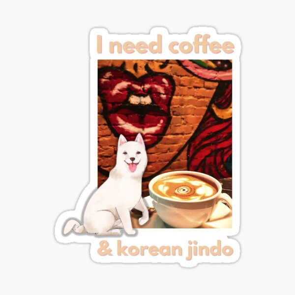 Aperçu de l'œuvre J'ai besoin de café et de jindo coréen créée et vendue par mikefer.