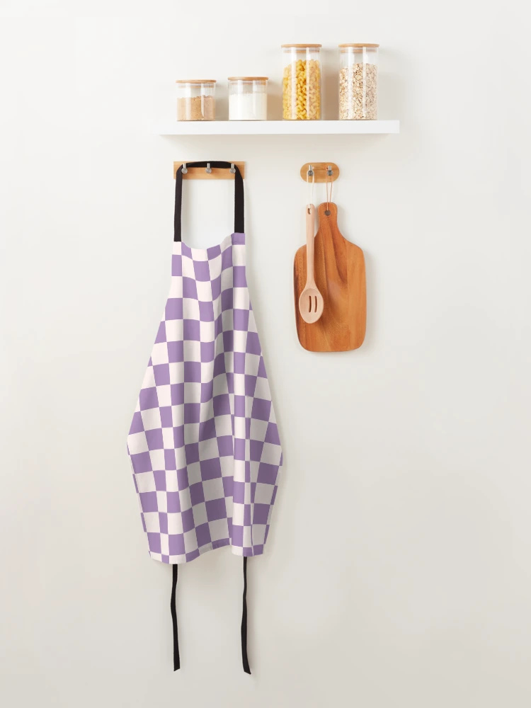 Thumbnail 4 of 6, Apron, Checkerboard Mini Check Pattern in Purple designed and sold by kierkegaard.