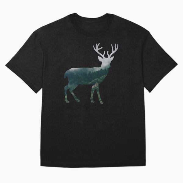 Item preview, Buck Deer con Misty Evergreen Forest Woods Silhouette - Spirit of the Wild. designed and sold by VisionQuestArts.