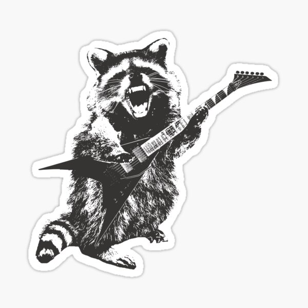 Aperçu de l'œuvre Raton laveur jouant de la guitare créée et vendue par FASLab.