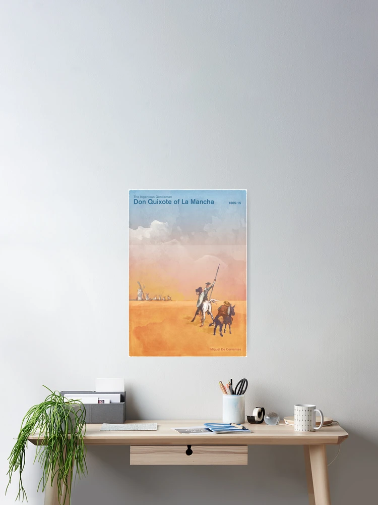 Imagen 2 de 3, Póster con la obra Don Quijote - Miguel de Cervantes Arte literario para ratones de biblioteca, diseñada y vendida por RedHillPrints.