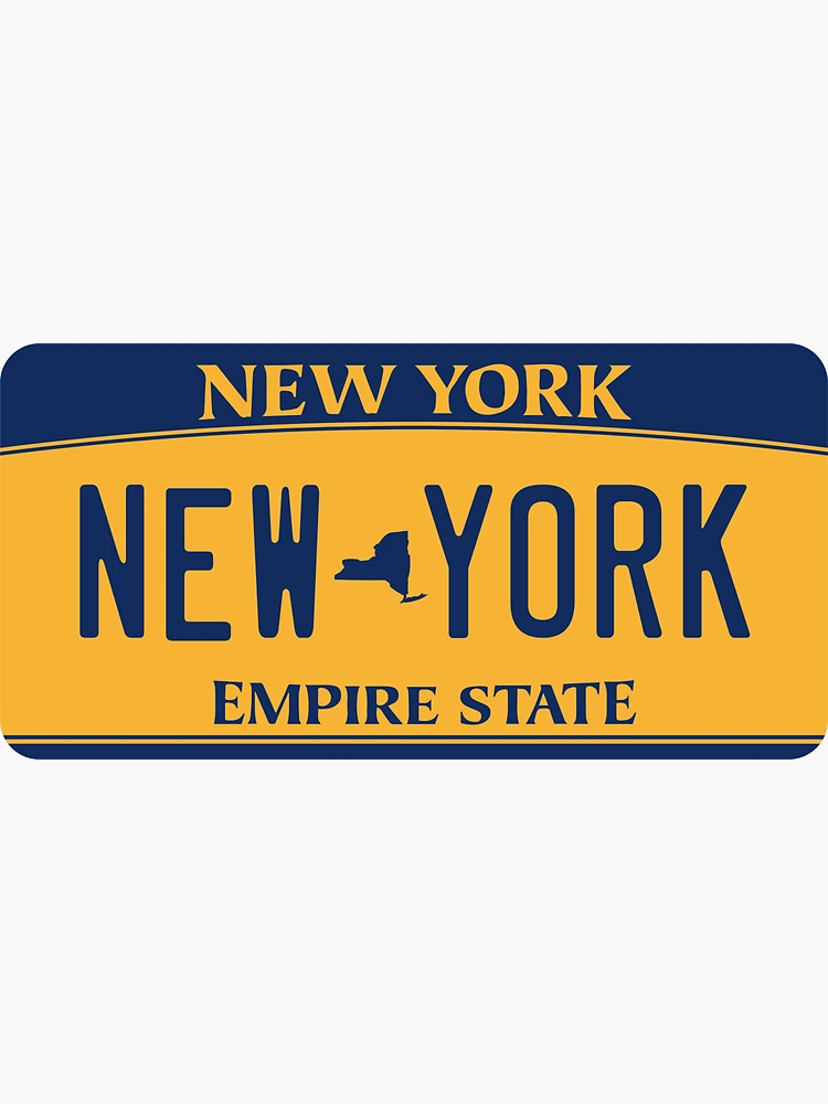 Aperçu 3 sur 3. Sticker avec l'œuvre Plaque d'immatriculation de New York créée et vendue par Avery Brown Design.
