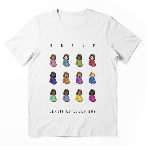 Aperçu de l'œuvre Drake T-shirt Certified Lover Boy Album de 12 emojis de femme enceinte créée et vendue par dancingbox.