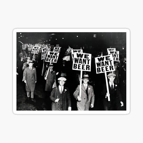 Item preview, Prohibición, queremos cerveza, decoración de pared de bar, arte vintage en blanco y negro designed and sold by modernretro.