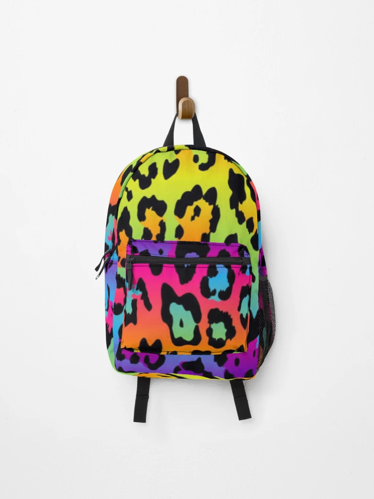 Thumbnail 1 of 3, Backpack, Rainbow Leopard Print designed and sold by surprise-to-me.