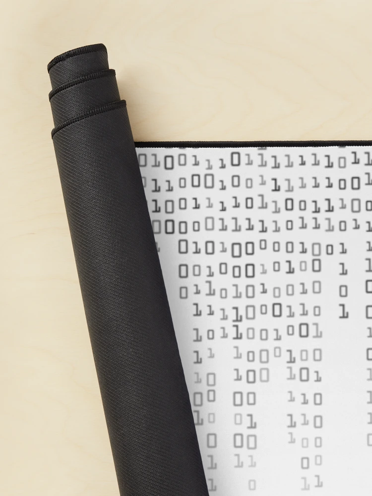 Thumbnail 2 of 5, Mouse Pad, Binary Code black and white designed and sold by Designforoz.