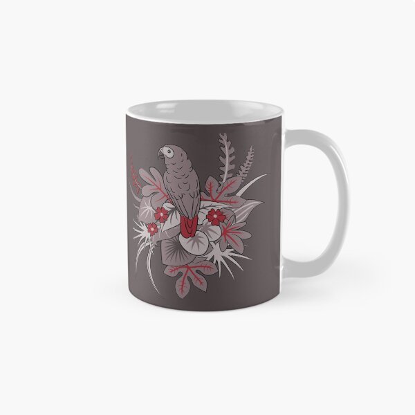 Item preview, Loro gris africano: viñeta 2 (gris oscuro) designed and sold by selfproclaimd.