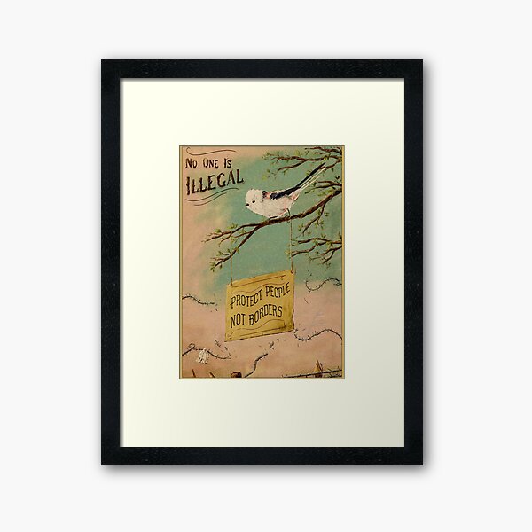 Aperçu de l'œuvre Personne n'est illégal - OIseau pro-migrant créée et vendue par Loki Propagandart.